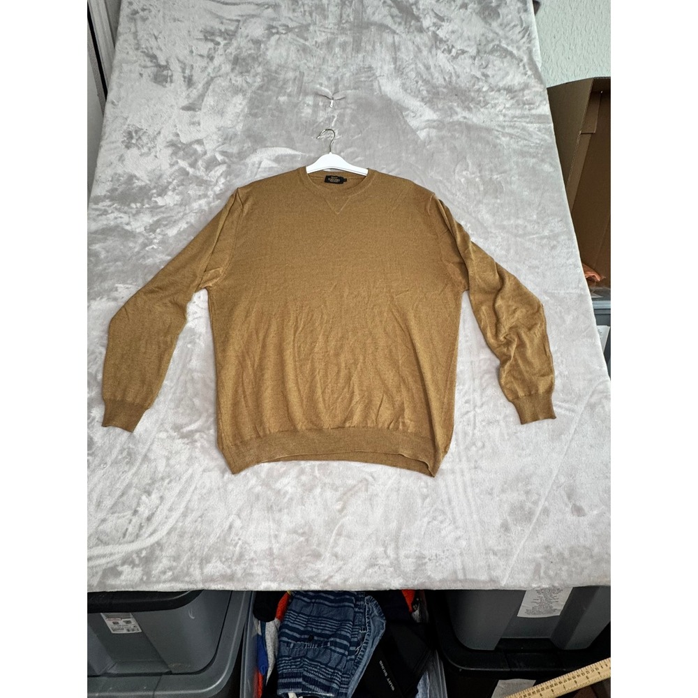 RISCATTO PORTOfINO Made in Italy Women's Tan Brown Crew Neck Sweater L